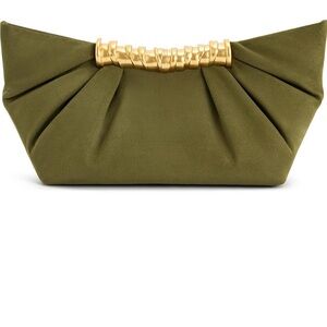 JW PEI Olive Green Clutch with Gold Detail
